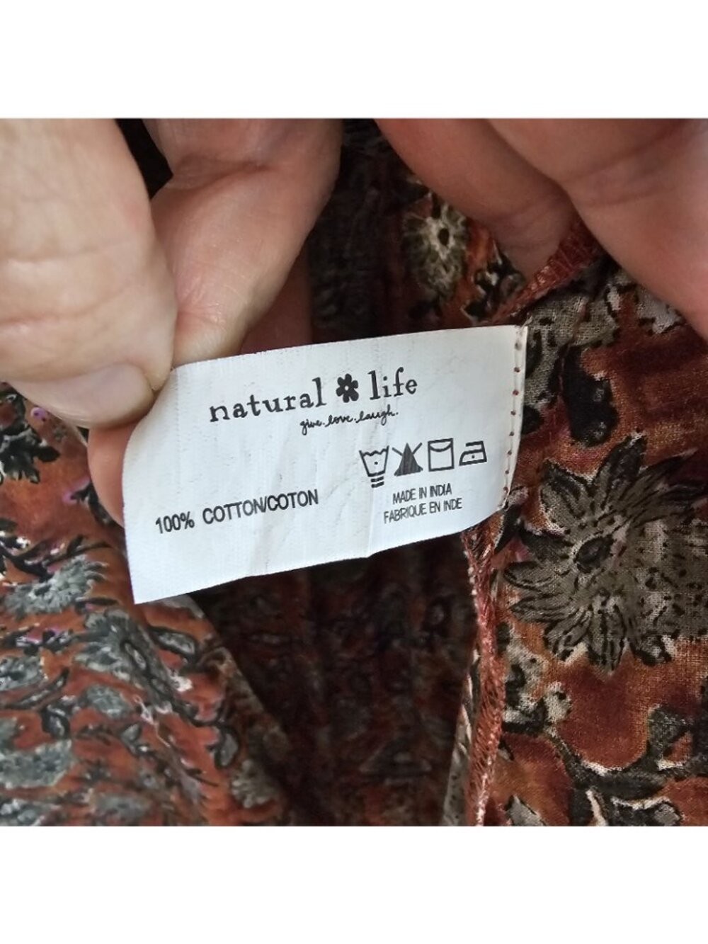 NWT Natural Life Dress sz L / XL Boho Fall flower print pattern brown fall - Picture 8 of 9